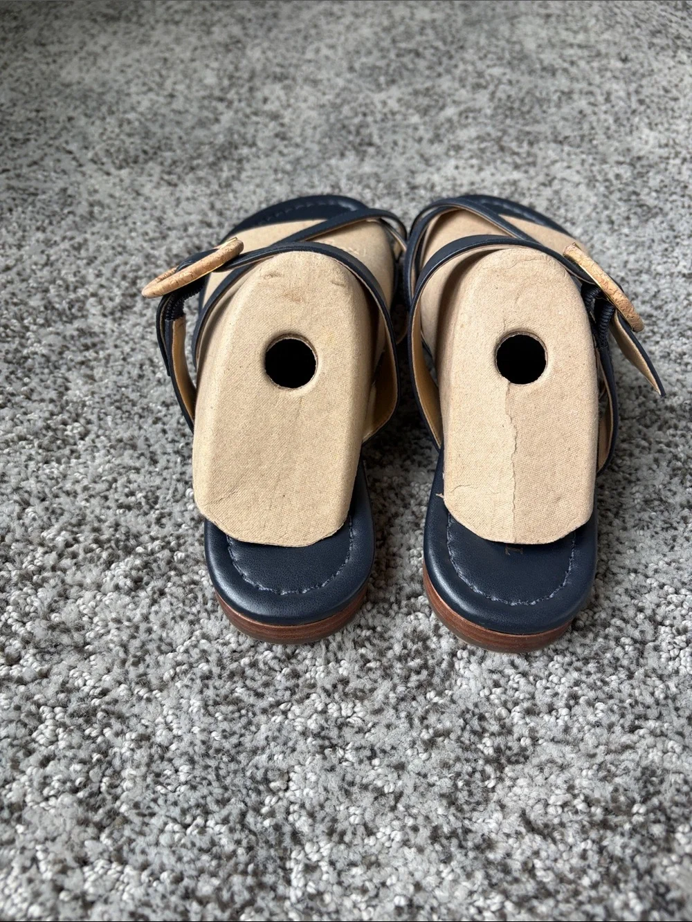 Talbots Gia Nappa Leather Sandals in Navy Blue - only worn once